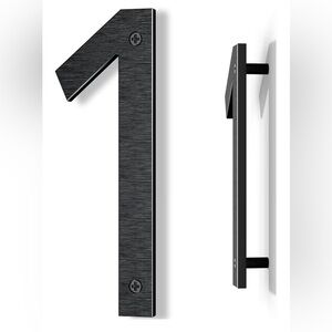 Modern Black Metal House Number '1'